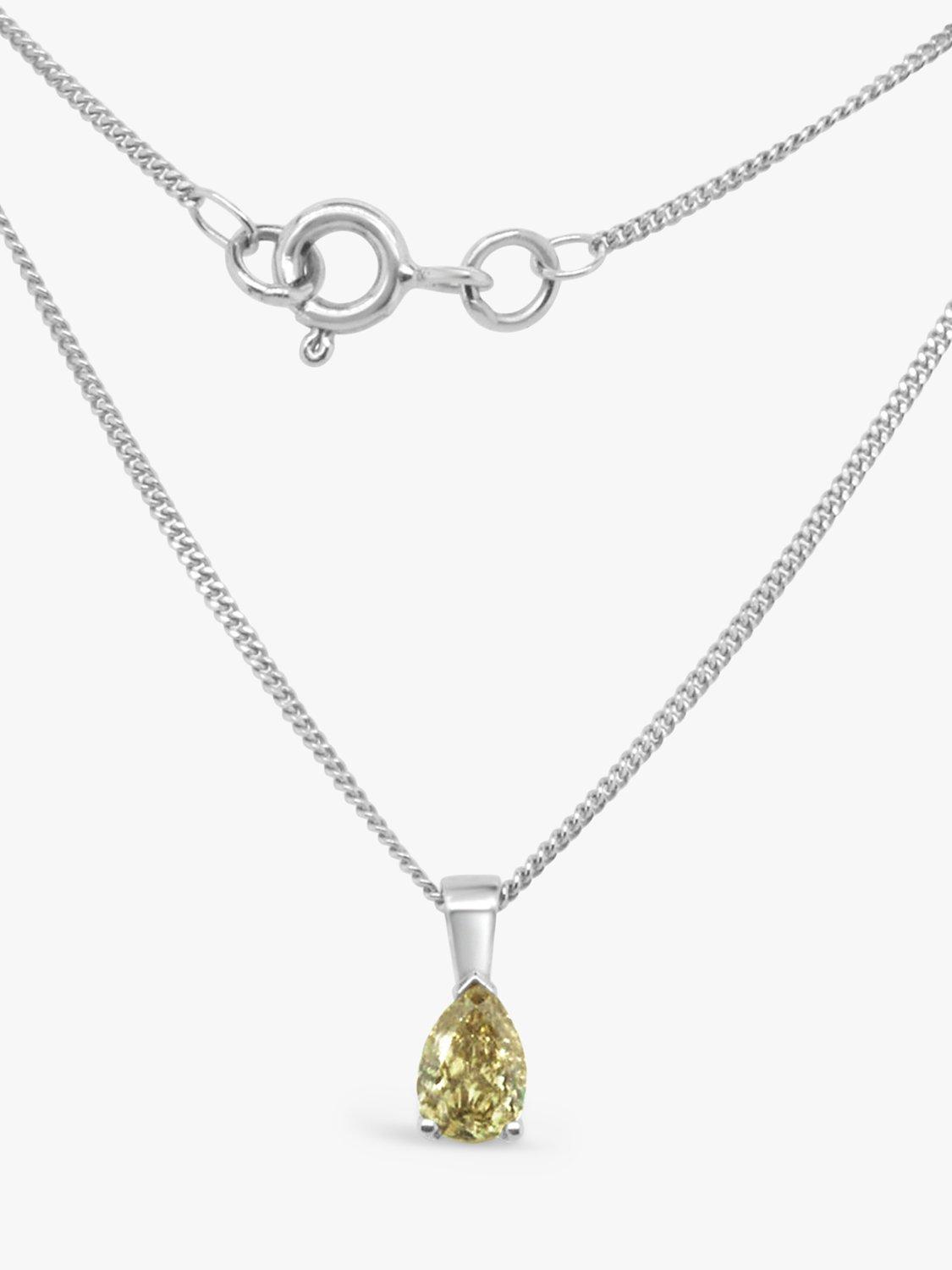 Product image 4 of 4, which shows Milton & Humble Jewellery 18ct White Gold Yellow Diamond Pendant Necklace