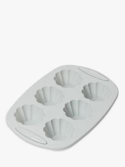 John Lewis Silicone Non-Stick Muffin Mould, 6 Cup, Grey