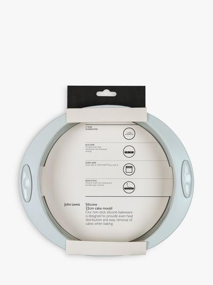 John Lewis Silicone Non-Stick Round Cake Mould, 22cm, Grey
