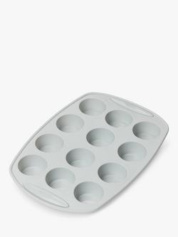 John Lewis Silicone Non-Stick Muffin Mould, 12 Cup - view 2, Grey