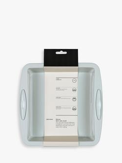 John Lewis Silicone Non-Stick Square Cake Mould, 22cm, Grey