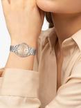 BOSS 1502622 Women's Felina Date Bracelet Strap Watch, Silver/Champagne