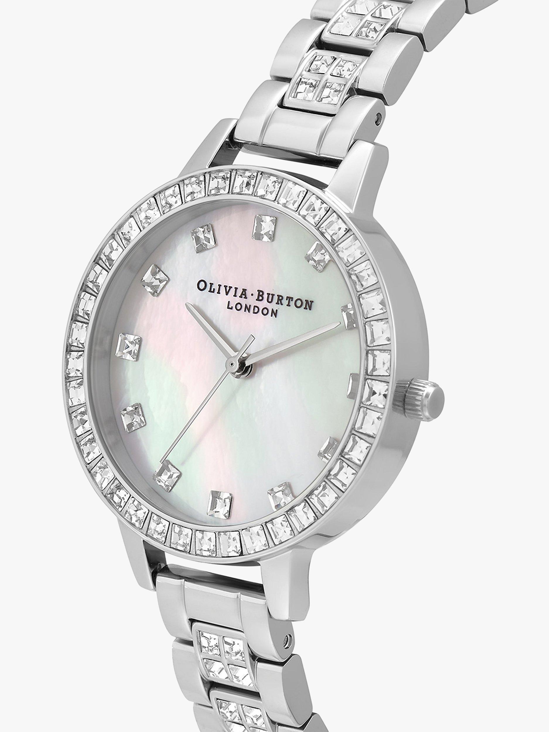 Product image 2 of 4, which shows Olivia Burton Women's Treasure Crystal Bracelet Strap Watch, Silver OB16MOP25