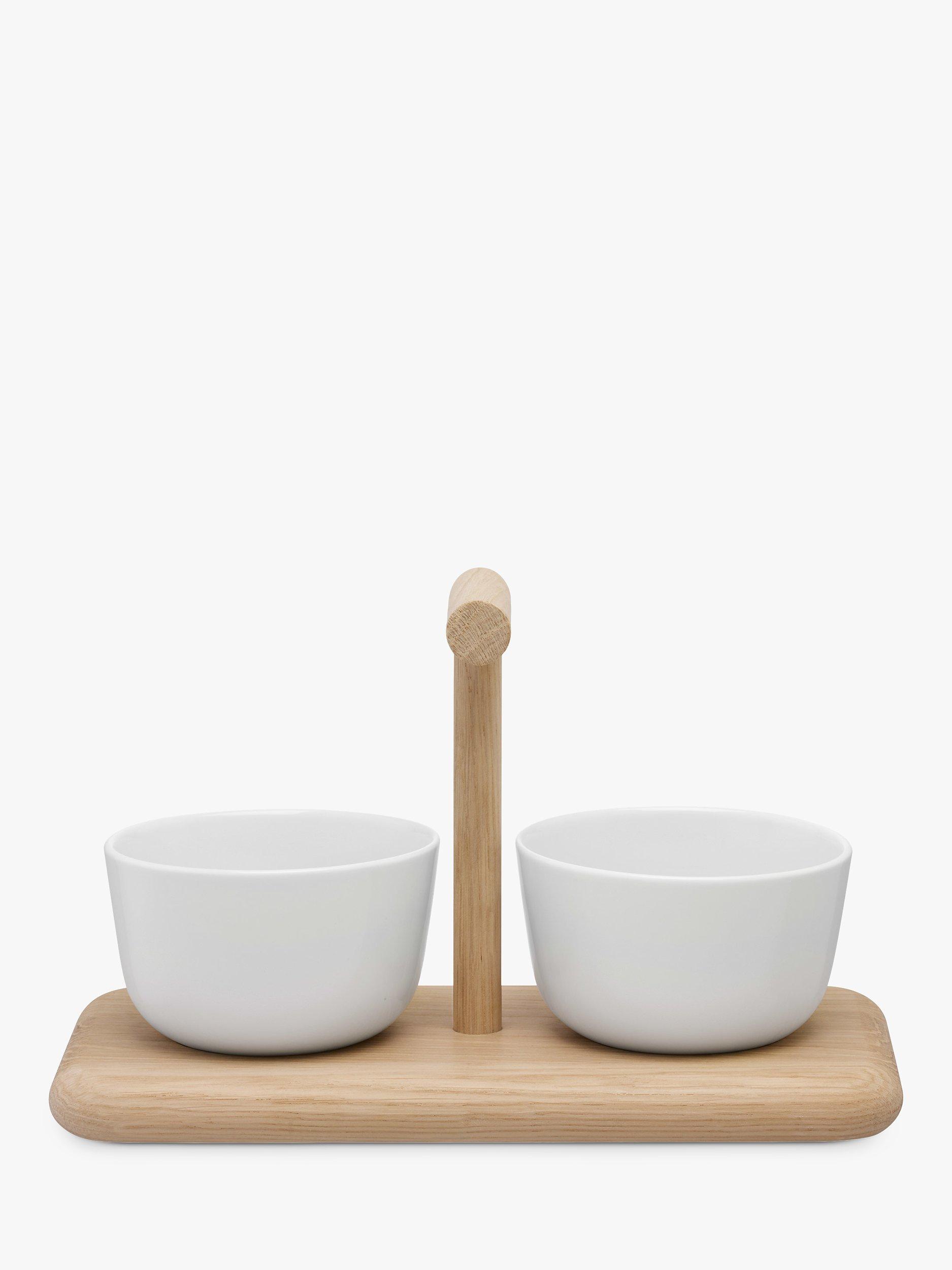 LSA International Dine Snack Serving Set & Oak Wood Stand