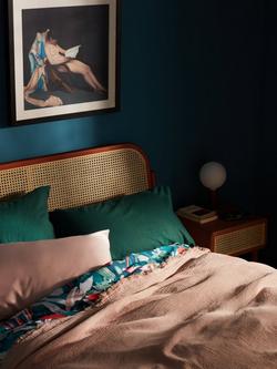 John Lewis Rattan Bed Frame, Double - view 2, Cherry