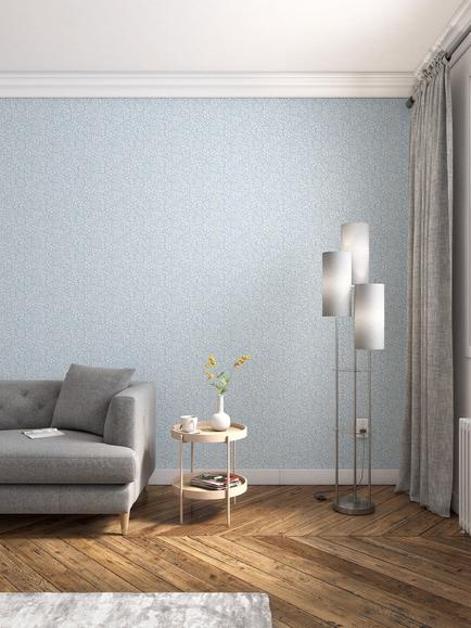John Lewis Hidcote Wallpaper - view 2, Ice Blue