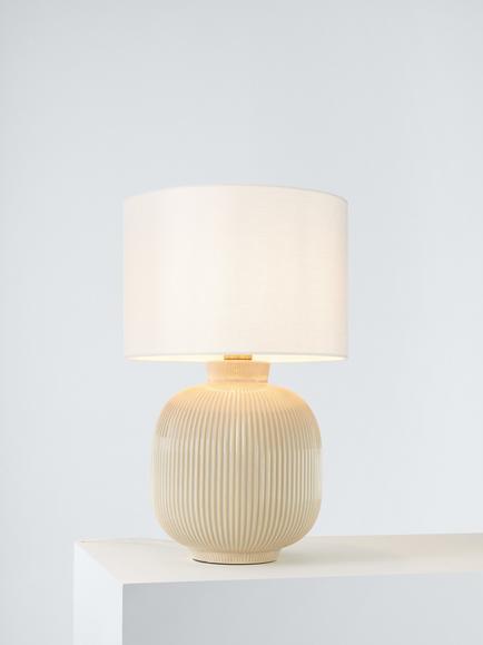John Lewis Country Rib Ceramic Table Lamp, Cream