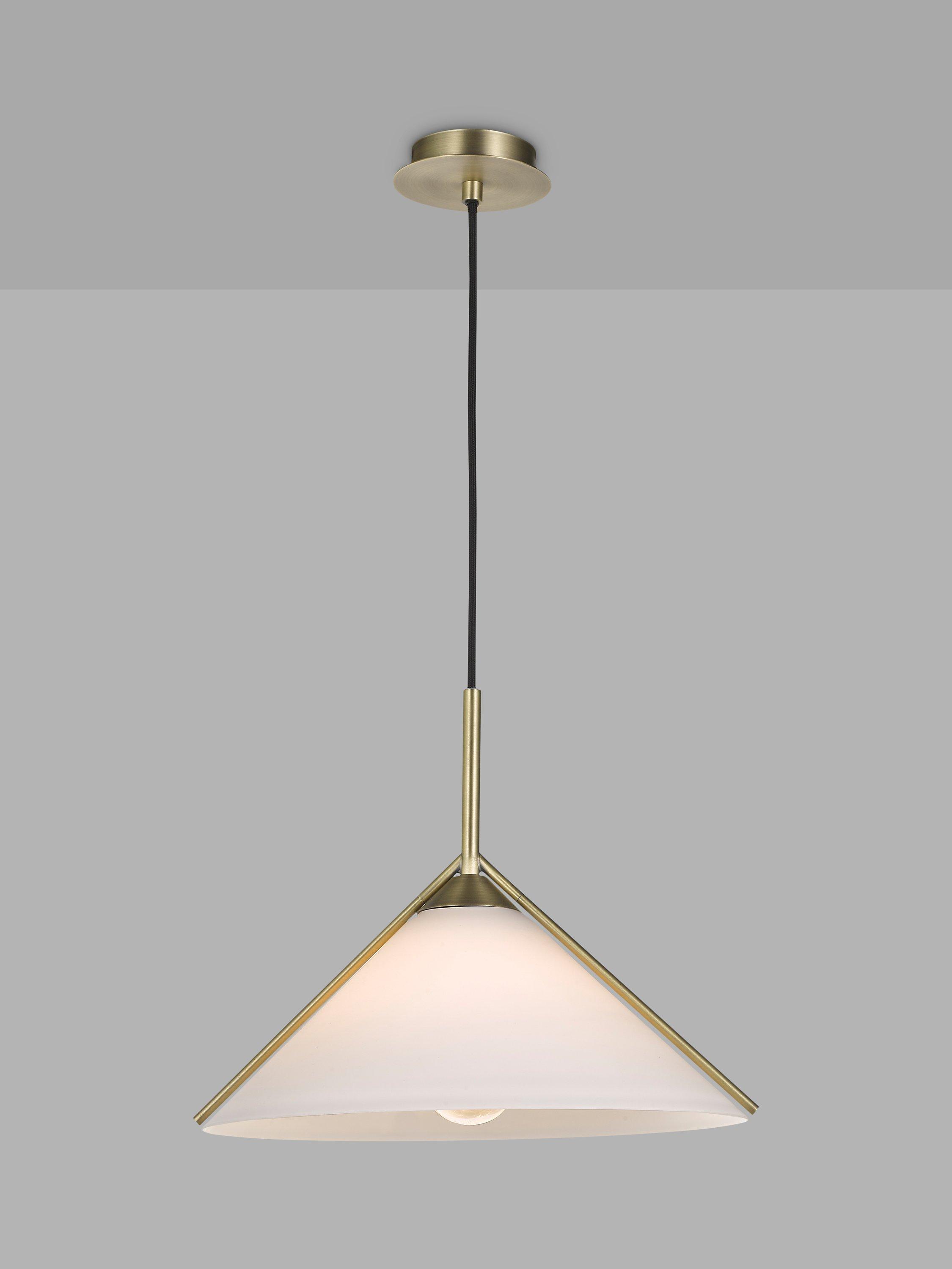 Swoon Mendel Ceiling Light, Opal/Brushed Gold