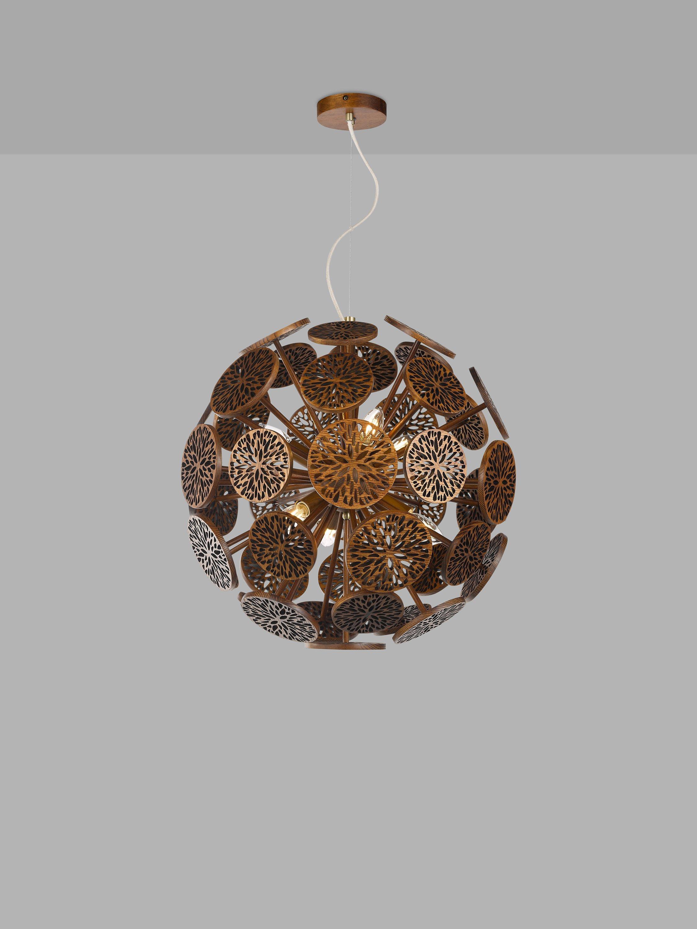 John Lewis Tara Ceiling Light, Walnut Stained Ash