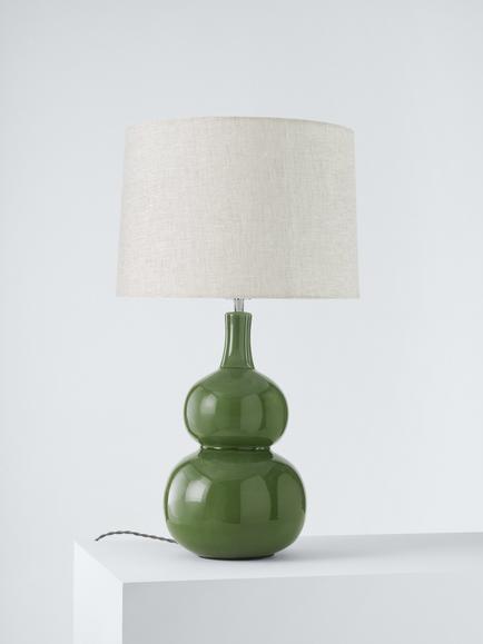John Lewis Malton Ceramic Table Lamp, Myrtle Green