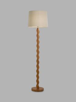 John Lewis Wiggle Wooden Floor Lamp, Walnut