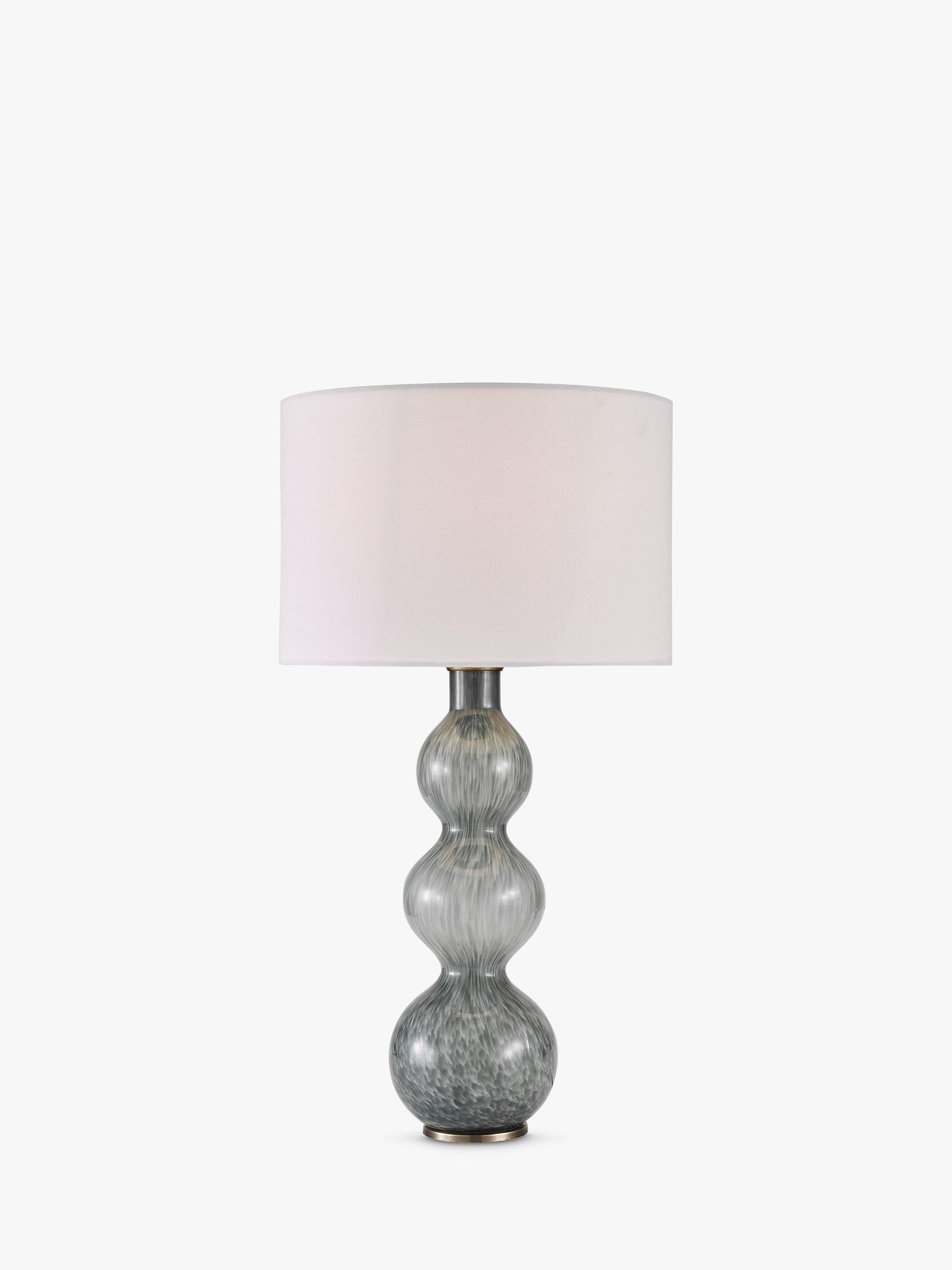 John Lewis Coco Glass Table Lamp, Mottled Grey