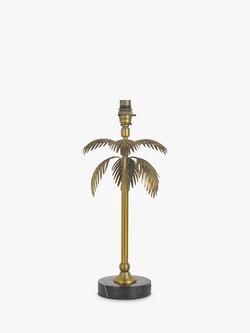 John Lewis + Matthew Williamson Palm Metal/Marble Lamp Base, Green, H43.5cm - view 2, Brass