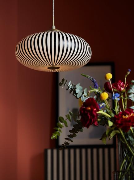 John Lewis Okapi Pendant Ceiling Light, Black/White - view 2, Black/White