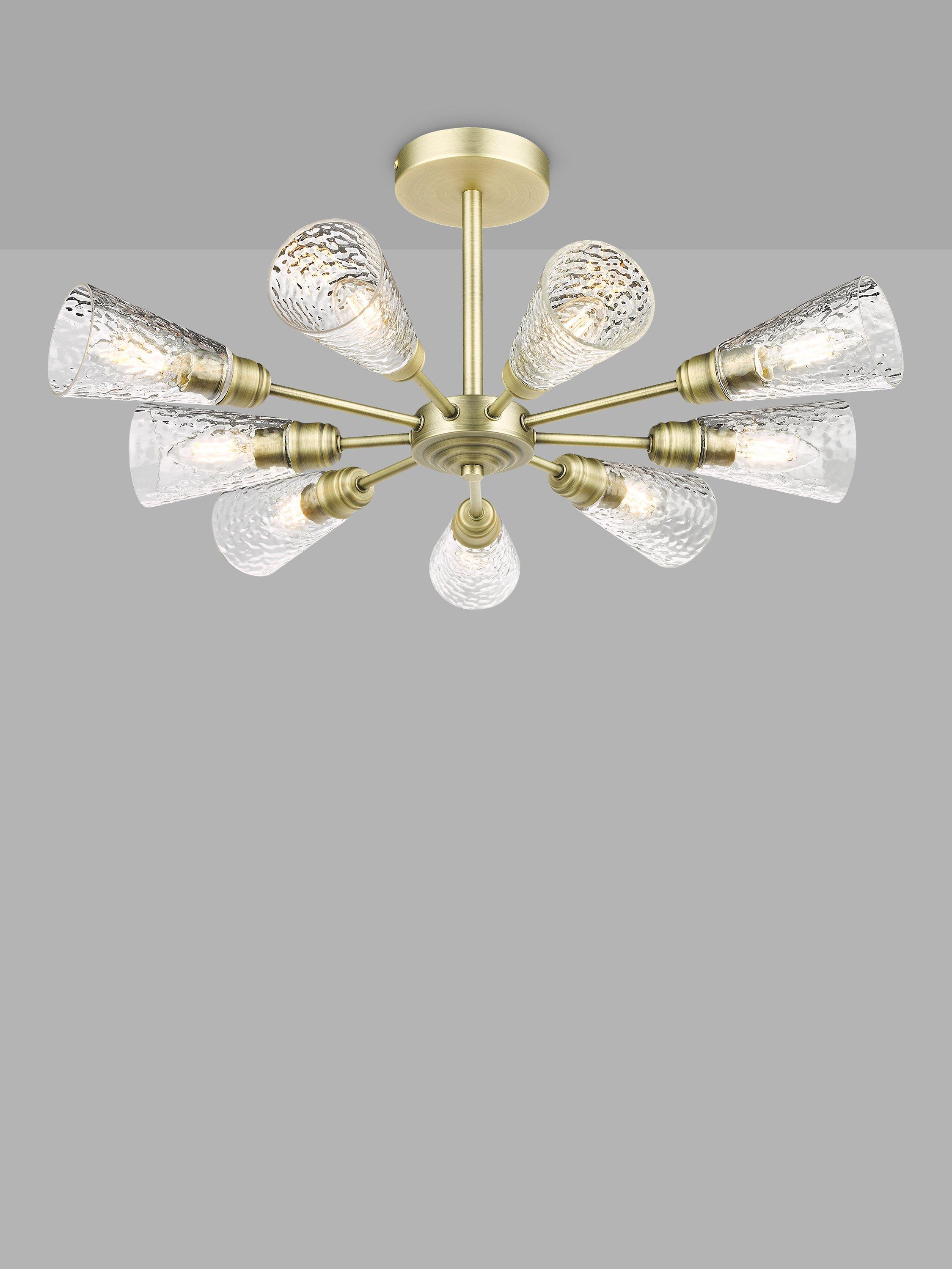 John Lewis Constellation Semi Flush 9 Bulb Ceiling Light Metallic Brass