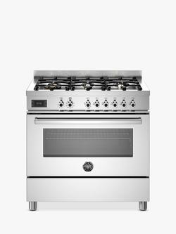 Bertazzoni Professional Series 90cm Dual Fuel Range Cooker, Stainless Steel