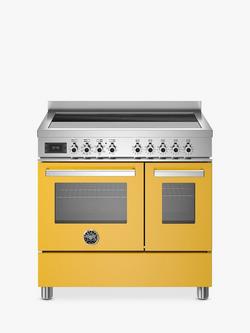 Bertazzoni Professional Series 90cm Electric Range Cooker with Induction Hob, Yellow