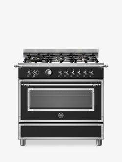 Bertazzoni Heritage Series 90cm Dual Fuel Range Cooker, Black