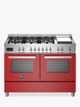 Bertazzoni Professional Series 120cm Dual Fuel Range Cooker with Griddle, Red