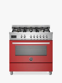 Bertazzoni Professional Series 90cm Dual Fuel Range Cooker, Red
