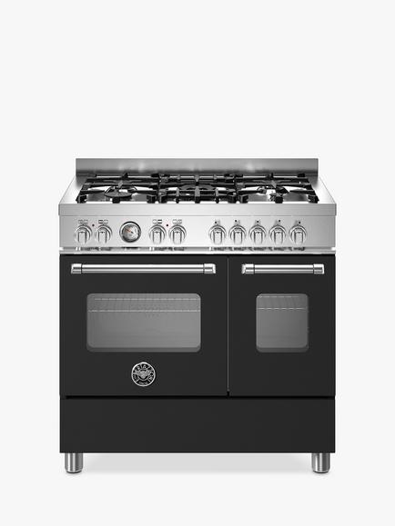 Bertazzoni Master Series 90cm Dual Fuel Range Cooker, Black