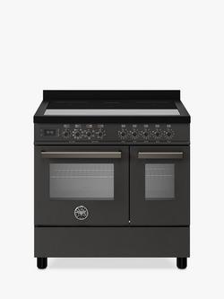 Bertazzoni Professional Series 90cm Electric Range Cooker with Induction Hob, Carbonio