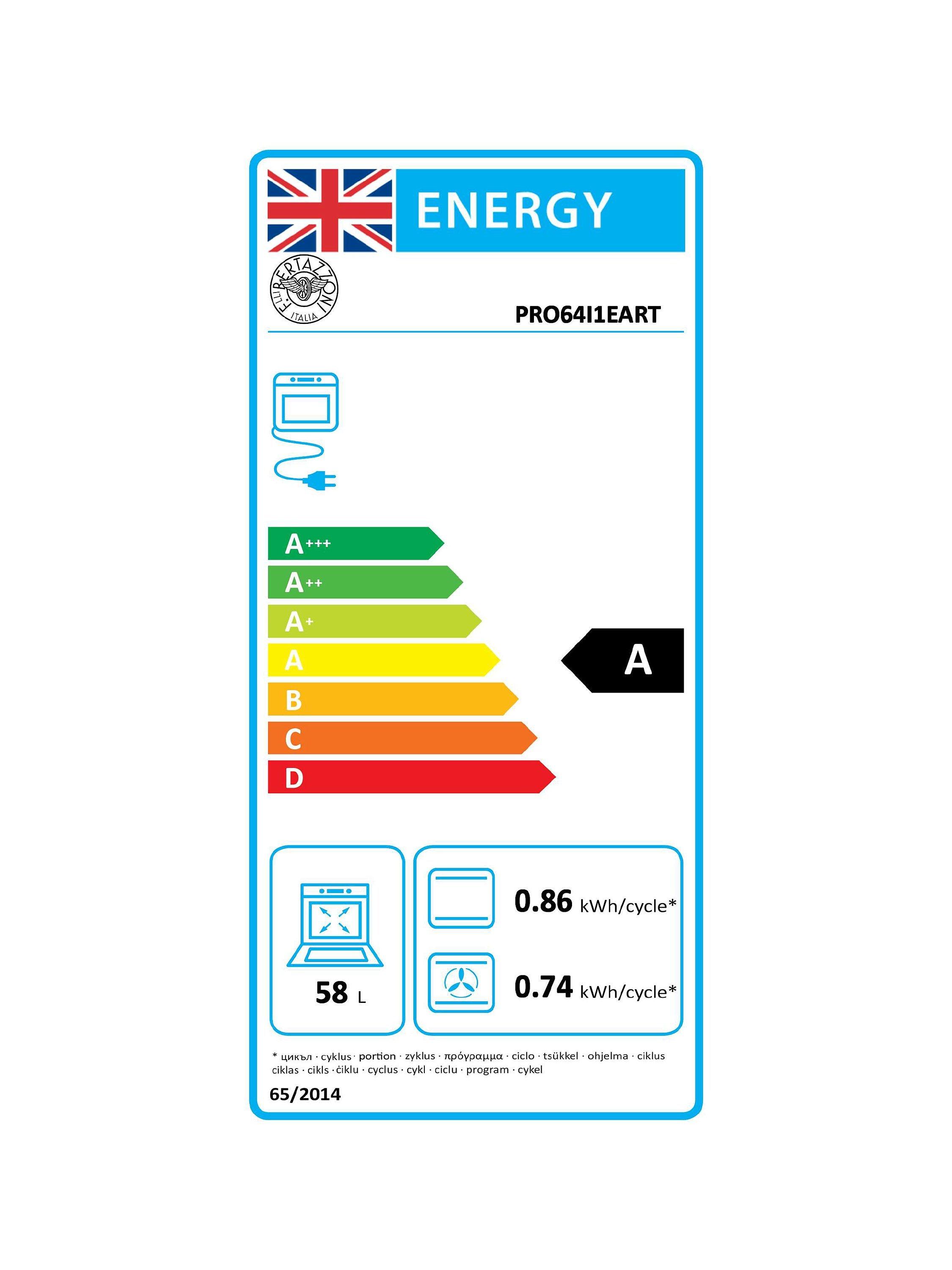 This item is rated A for energy efficiency on a scale from A+++ (most efficient) to D (least efficient).