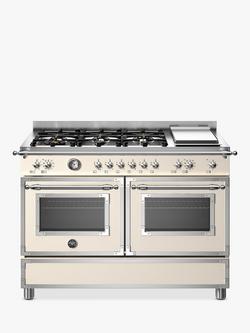 Bertazzoni Heritage Series 120cm Dual Fuel Range Cooker with Griddle, Ivory