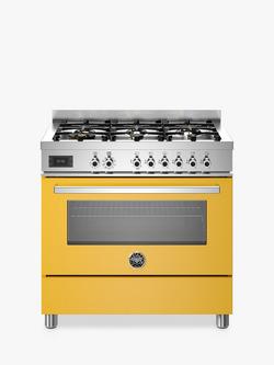 Bertazzoni Professional Series 90cm Dual Fuel Range Cooker, Yellow