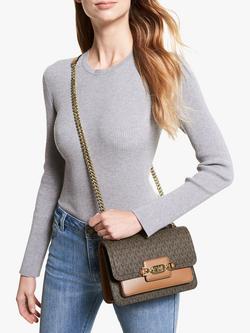 MICHAEL Michael Kors Heather Large Signature Cross Body Bag, Brown/Acorn - view 2, Brown/Acorn