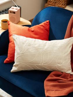 John Lewis Linear Leaf Cushion, Putty - view 2, Putty