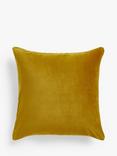 John Lewis Cotton Velvet Cushion, Ochre