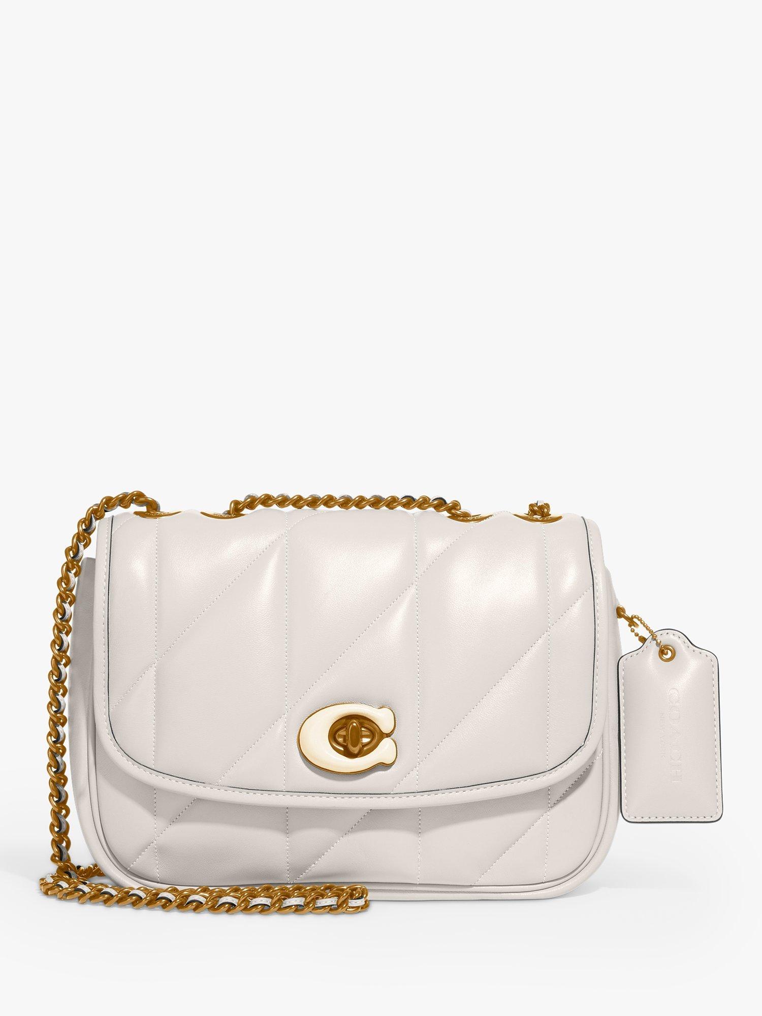Coach Pillow Madison Quilted Leather Shoulder Bag, Chalk