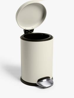 John Lewis Soft Close Bathroom Pedal Bin, 3L - view 2, Stone