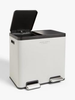 John Lewis 2 Section Recycling Bin, with Handles, 40L - view 2, Grey