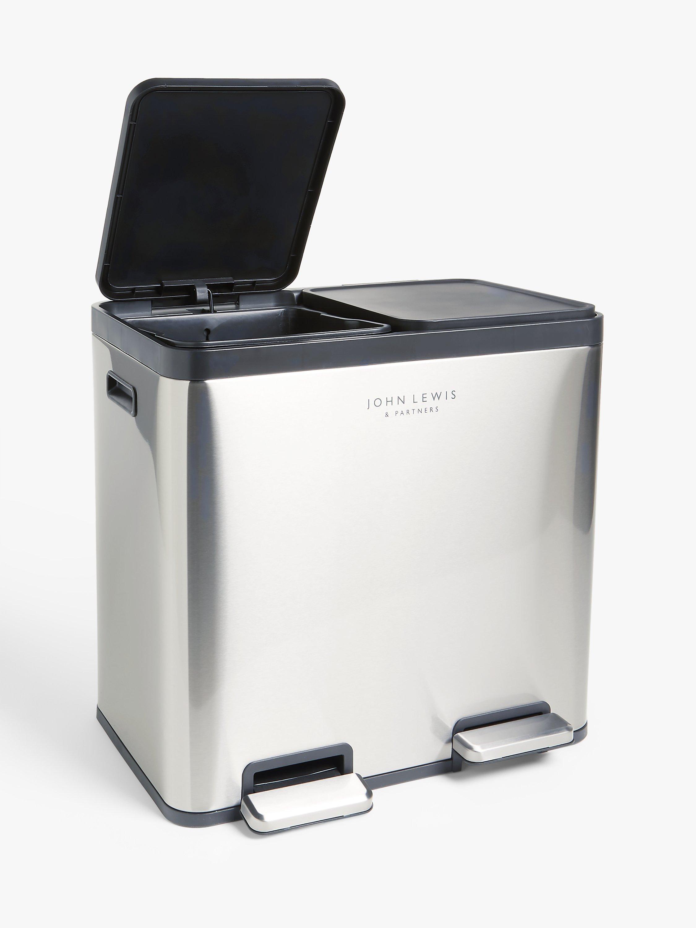 John Lewis 2 Section Recycling Bin, with Handles, 60L John Lewis 2 Section Recycling Bin, with Handles, 60L
