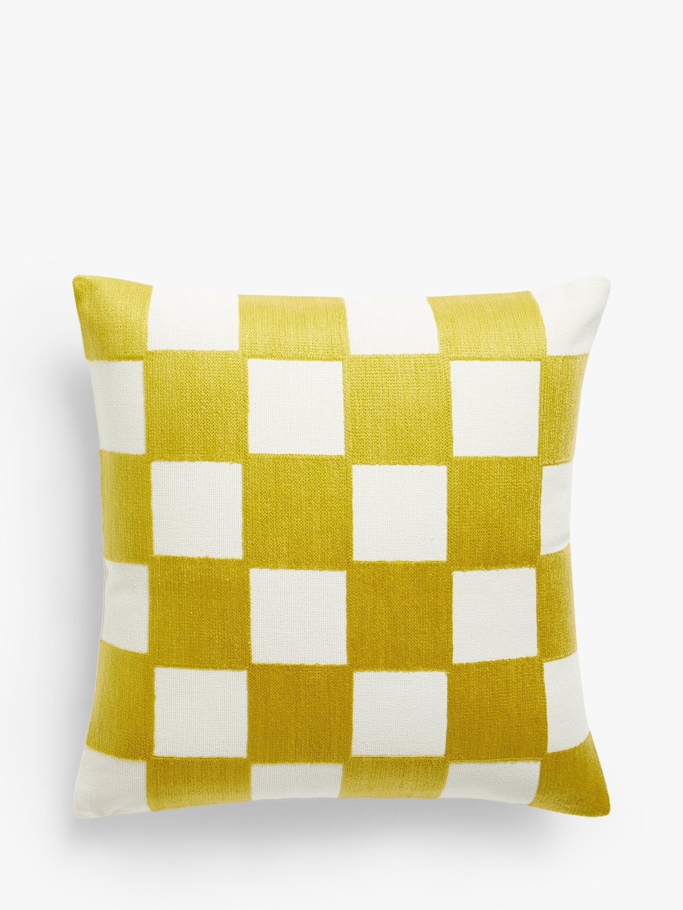 John Lewis Checkerboard Cushion, Mustard