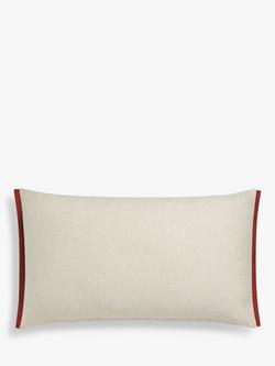 John Lewis French Knot Robin Christmas Cushion - view 2, Natural/Red
