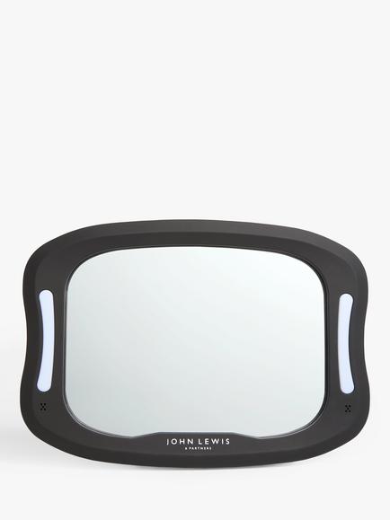 John Lewis Light Up Car Mirror, Black, Black