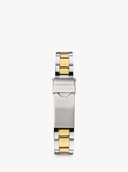 Sekonda 40295.27 Women's Two-Tone Crystal Bracelet Strap Watch, Silver/Gold/Green - view 2, Silver/Gold/Green