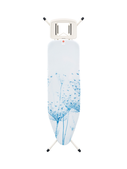 Brabantia Ironing Board B, 124 x 38cm, Solid Steam Iron Rest - Cotton Flower, Cotton Flower