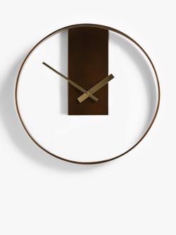 John Lewis Mid Century Wood Wall Clock, 60cm, Natural, Natural