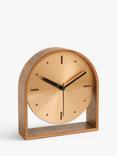 John Lewis Mid Century Wood Mantel Clock, 16.5cm, Natural