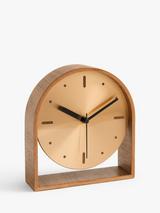 John Lewis Mid Century Wood Mantel Clock, 16.5cm, Natural