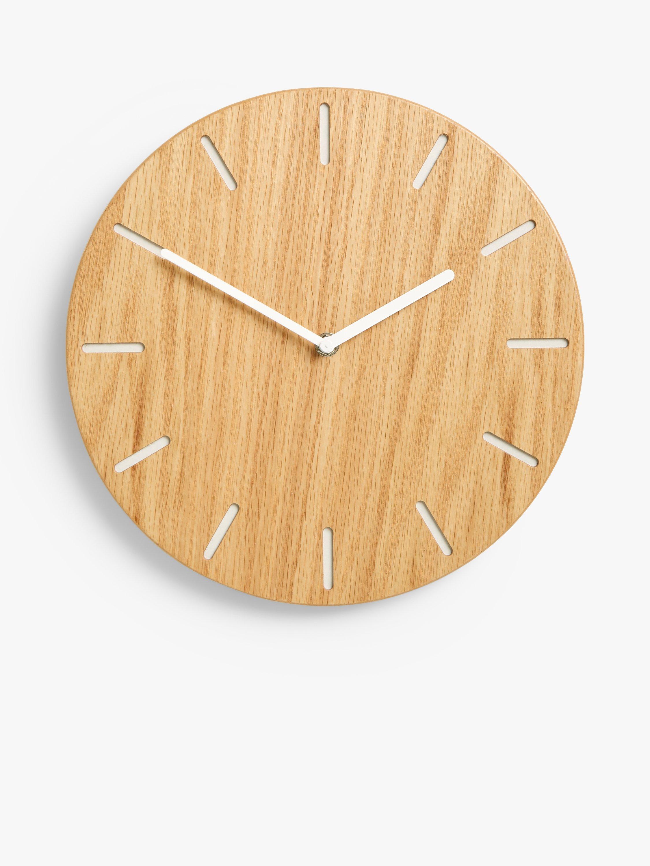 John Lewis Round Wood Wall Clock, 30cm, Natural