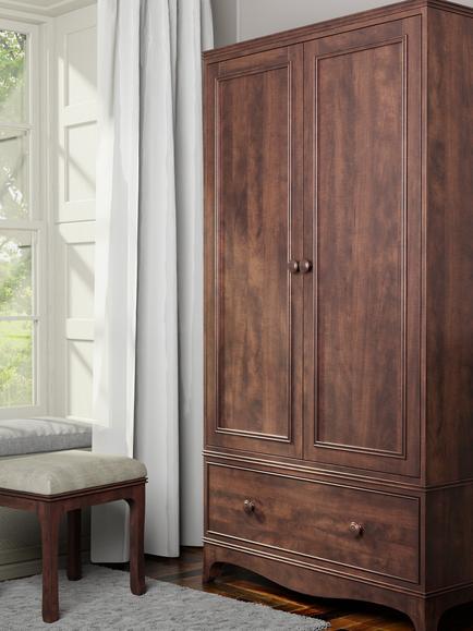 Laura Ashley Broughton Double Wardrobe, Dark Brown - view 2, Brown