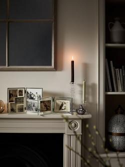 John Lewis Vertical Folding Double Photo Frame & Glass Border, 5 x 7" (13 x 18cm), Silver Plated - view 2, Silver Plated