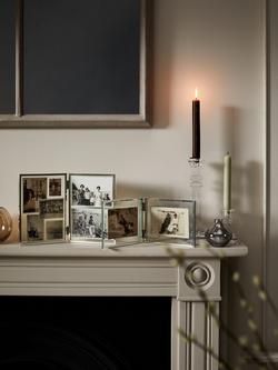 John Lewis Horizontal Folding Double Photo Frame & Glass Border, 4 x 6" (10 x 15cm), Silver Plated - view 2, Silver Plated