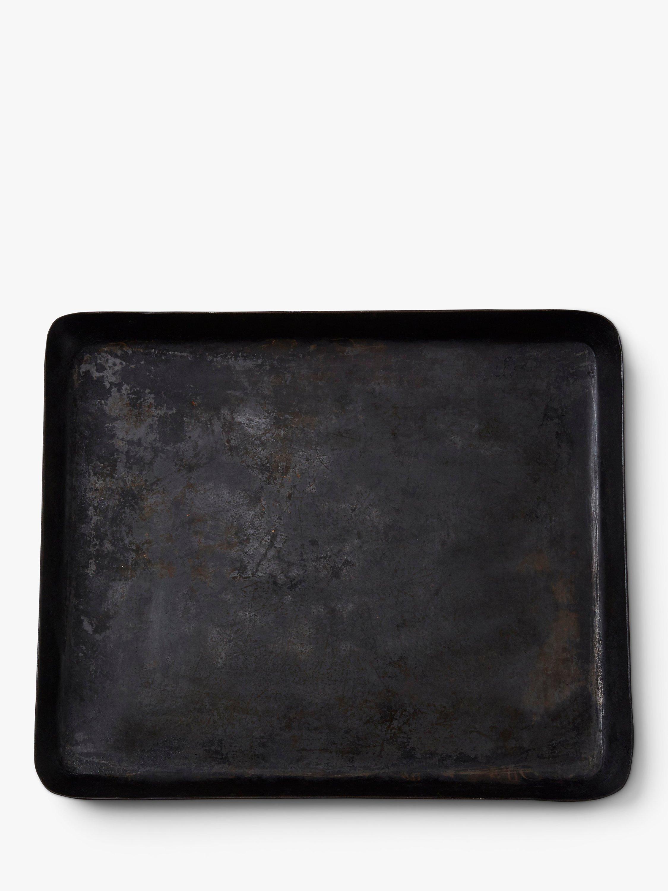 DeliVita Cast Iron Rectangular Pizza Oven Dish, 39.5cm, Black