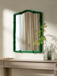 John Lewis Bamboo-Effect Wall Mirror, 75 x 54cm, Green